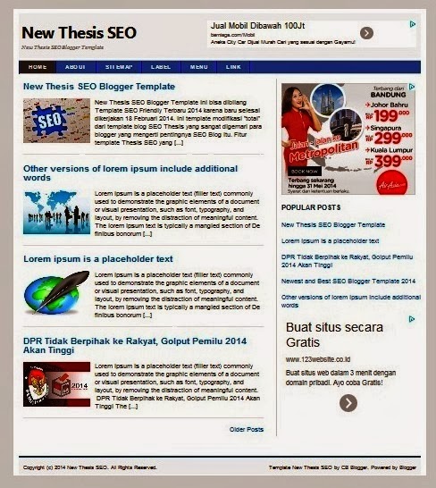 Thesis New 2014 Template Blog Seo friendly 