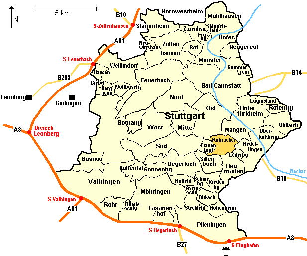 karta stuttgarta i okolice Karta Stuttgart Karta karta stuttgarta i okolice