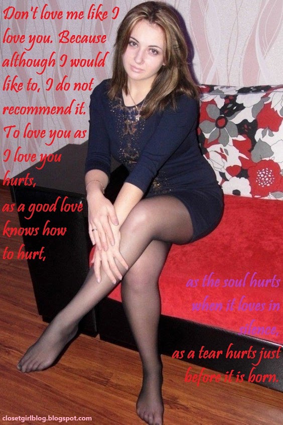 This beautiful woman in black tights knows very well that love hurts