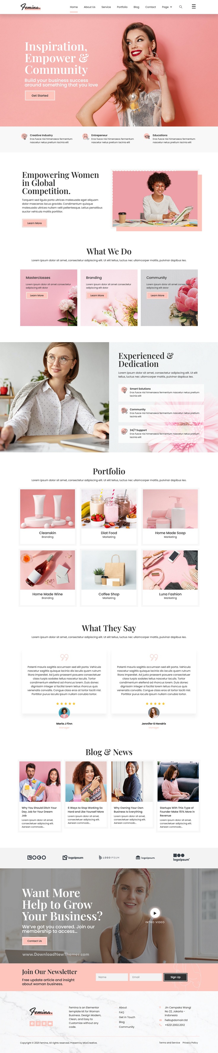 Feminine Business Elementor Template Kit