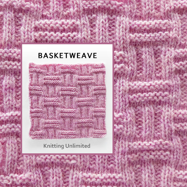 Double Basketweave Pattern Knit Purl Square no 13