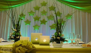 Wedding Decor, lounges decorated in Green