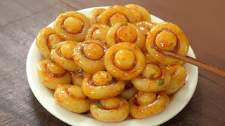 korean potato bites | Potato noodles | Korean Chili Garlic Potato Bites