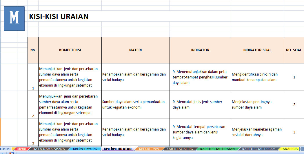 Aplikasi Kartu Soal PG dan Essay dilengkapi dengan 