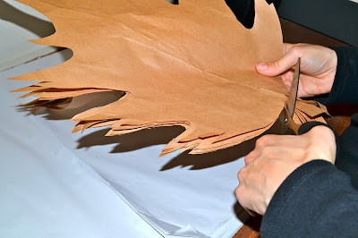 Cutting paper leaves