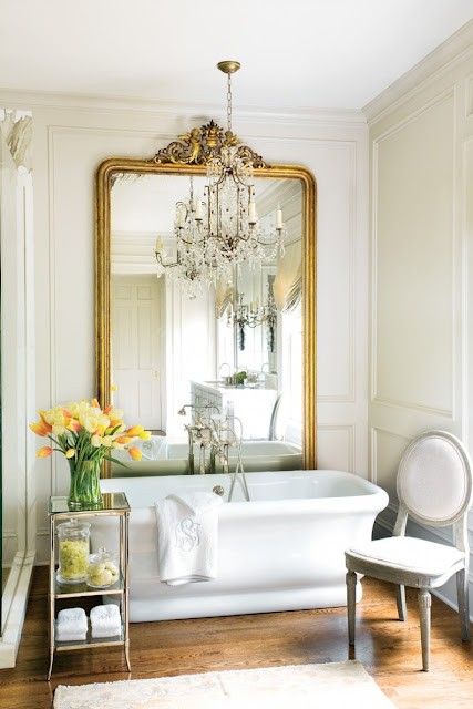 traditional room oversized mirror