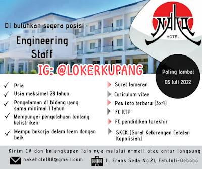 Lowongan Kerja Naka Hotel Sebagai Engineering Staff