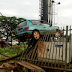 TERRIFIC! Car “flies” over perimeter fence in Benin