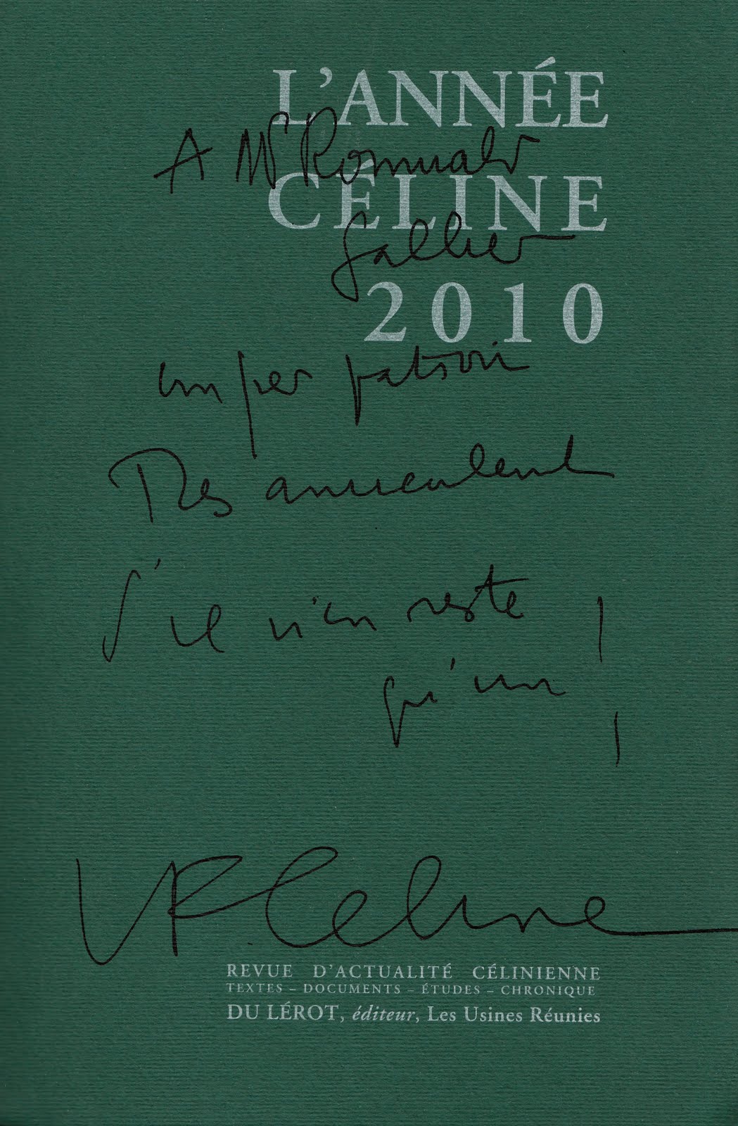 L Année Céline 2010 Sommaire