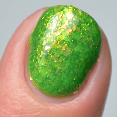 green flakie nail polish