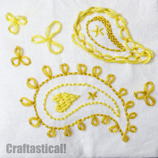 Sunshine paisley embroidery pattern