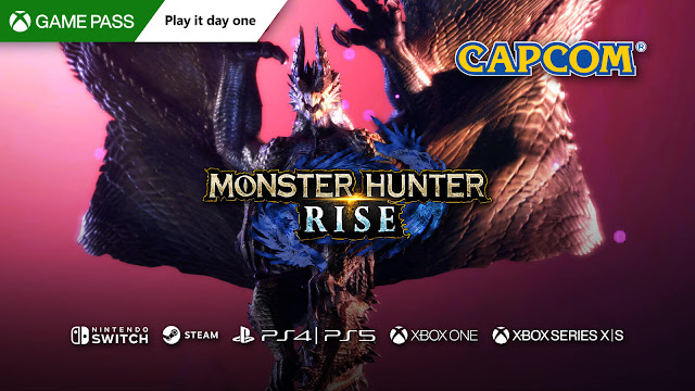 monster hunter rise console version release date january 20, 2023 mhr action role-playing game capcom playstation ps4 ps5 xbox one series x/s xb1 x1 xsx game pass xgp sunbreak dlc expansion