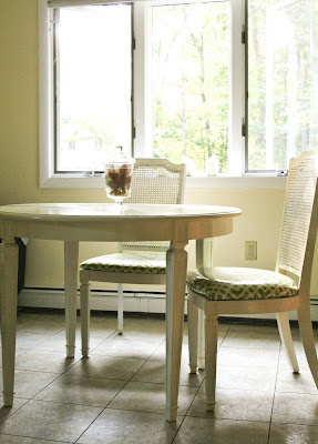 A while back, I refinished our kitchen chairs