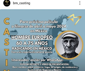 ¡CASTING! Para próxima película a filmarse de abril a mayo 2024 en México HOMBRE EUROPEO 60 A 75 AÑOS RADICANDO EN MÉXICO