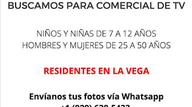 CASTING en LA VEGA - RD: Se buscan NIÑOS/AS de 7 a 12 años y HOMBRES y MUJERES de 25 a 50 años para COMERCIAL