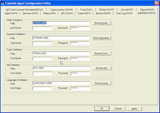 Agent Config Databases Screen