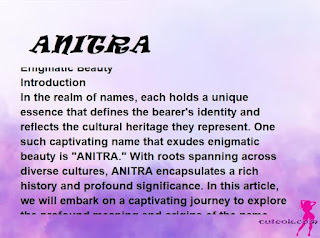 meaning of the name "ANITRA"