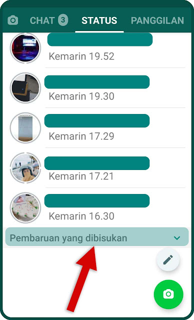 pembaruan status yang dibisukan