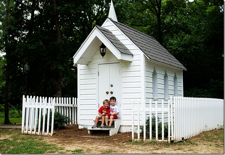 Troy and Colt at little house