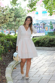 robe rose maje, escarpins rose Minelli, look du jour, les petites bulles de ma vie