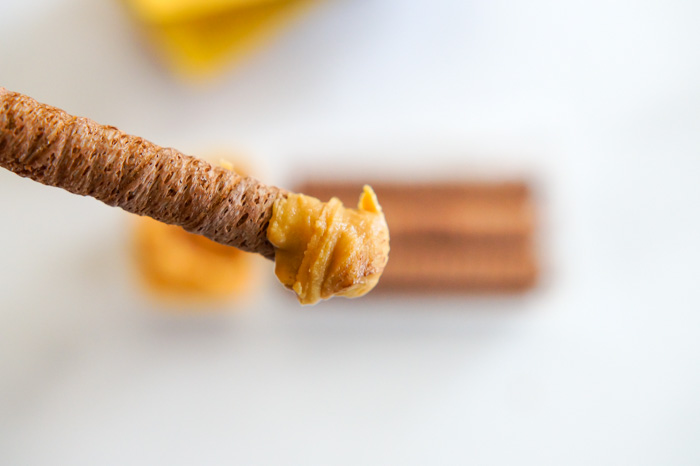 Trader Joe's PB&C Snack Duo, wafer dipped in peanut butter