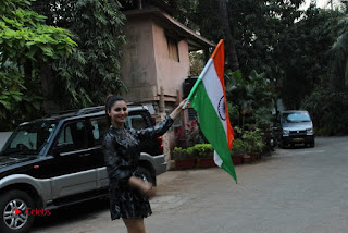 Bollywood Actress Model Urvashi Rautela Stills in Black Dress at Republic Day Celebrations  0014.jpg