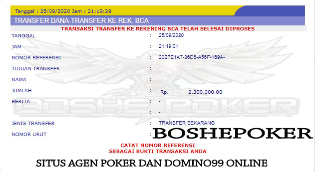 Bukti Kemenangan Member Boshepoker