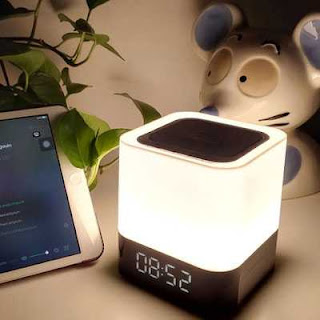 Jam Alarm Bluetooth Speaker Taffware Colorful LED Light