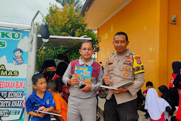 Meningkatkan Minat Baca Anak, Personel Polres Natuna Hadirkan Perpustakaan Ke Tiap Desa 