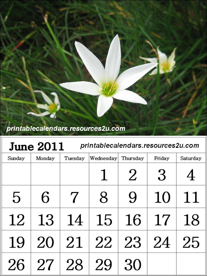 june calendar 2011 printable. Free Calendar 2011 June to