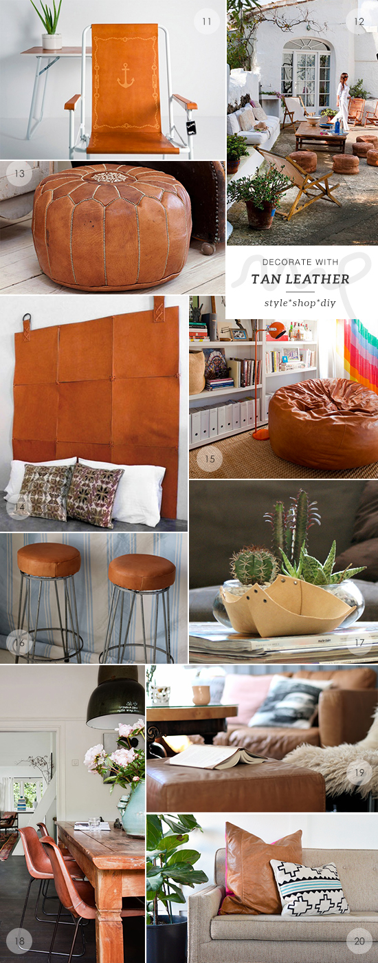 My Paradissi: 40 ways to decorate with tan leather