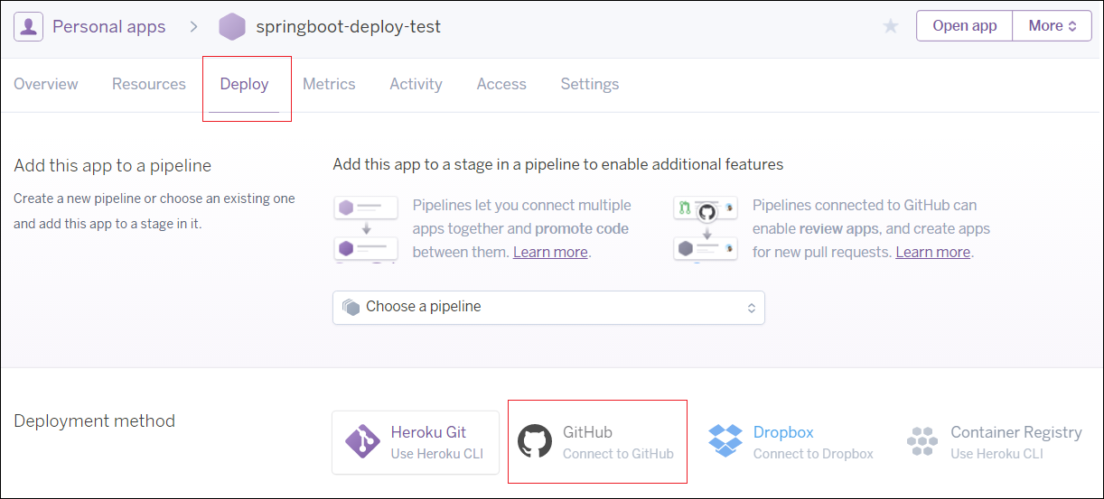 heroku desplegar con github