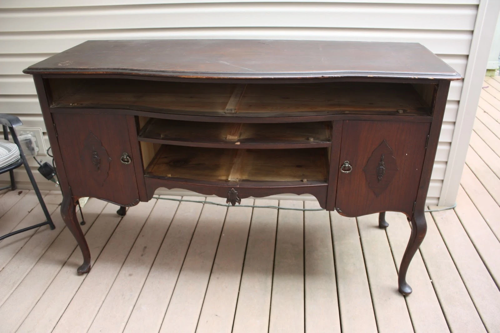 Antique Queen Anne Style Buffet Sideboard