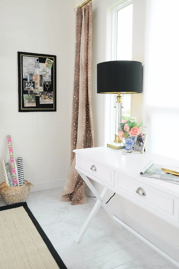 chic home office with neutrals