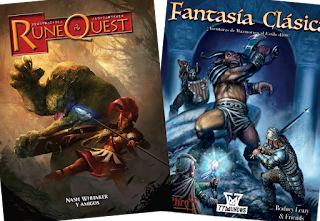 Manual de Runequest 6 (ahora Mythras) y Fantasía Clásica