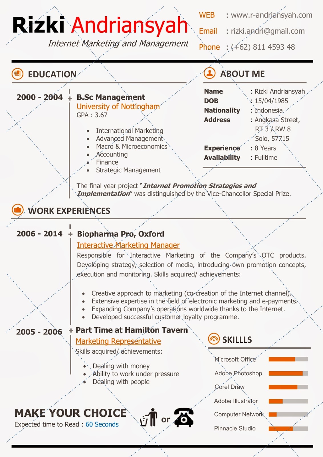 Elevania - Contoh CV / Resume Manajemen