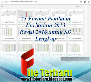 23 Format Penilaian Kurikulum 2013 Revisi 2016 untuk SD Lengkap