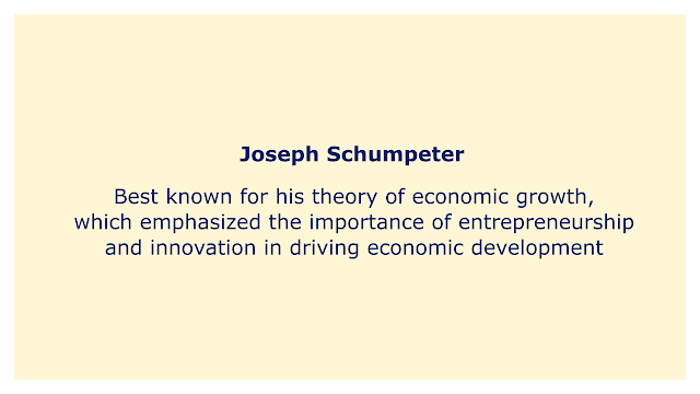 Best known for his theory of economic growth, which emphasized the importance of entrepreneurship and innovation in driving economic development.