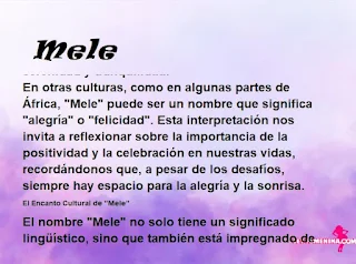 ▷ Significado del nombre Mele