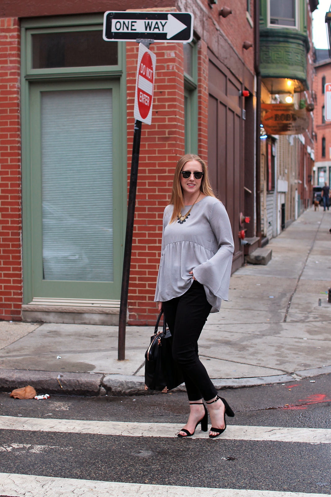 boston style blogger; loft geo flare shirt; loft flare blouse; boston style 