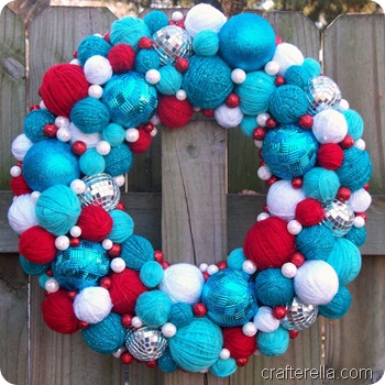 yarn ball wreath