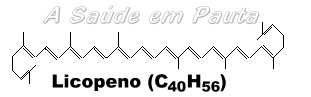 A fórmula do licopeno é C40 H56, ou seja, tem uma cadeia orgânica com 40 carbonos e 56 hidrogênios