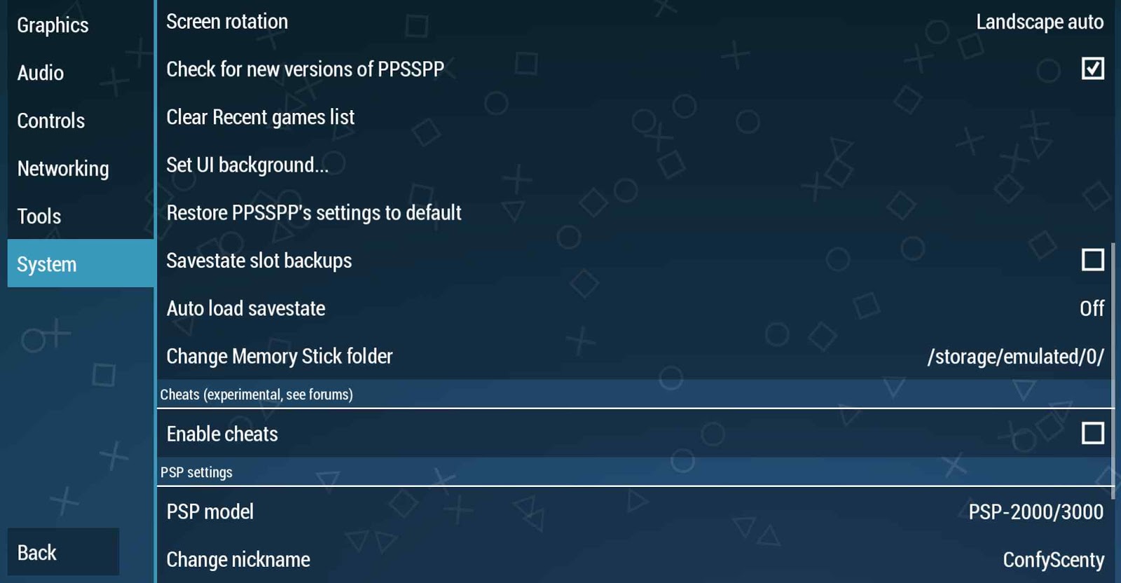 PPSSPP Settings