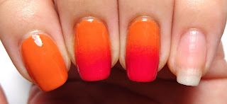 Orange and Pink Gradient Nails