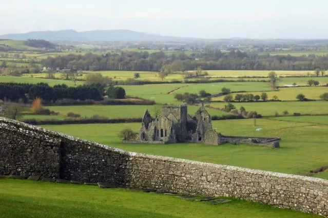 Rock of Cashel in County Tipperary viewed from a distance