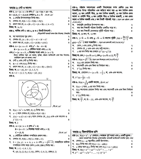 SSC Higher Math Suggestion