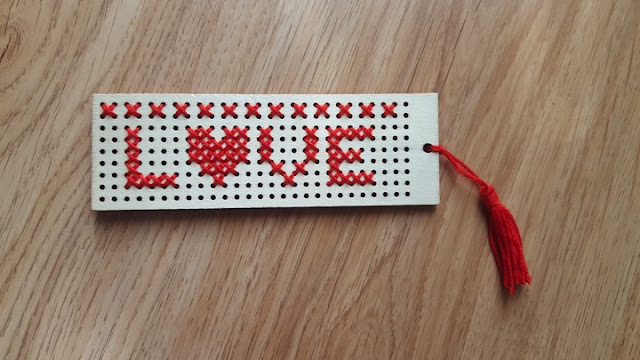 DIY love cross stitched bookmarks