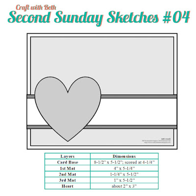 Craft with Beth: Stampin' Up! Second Sunday Sketches card sketch challenge graphic 04 with measurements