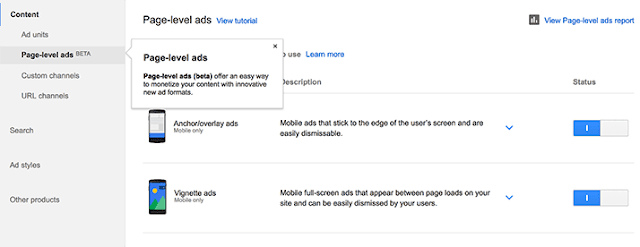 enable adsense page-level ads in blogger 