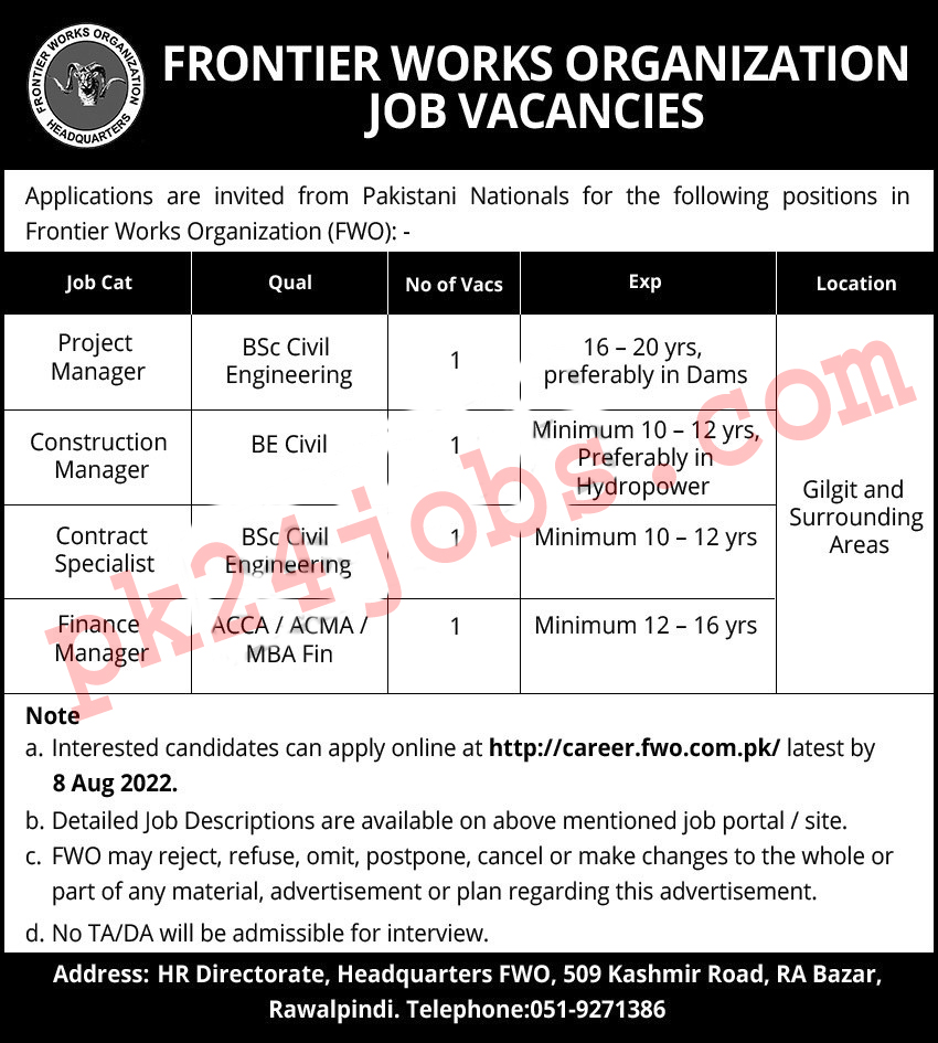 FWO Jobs 2022 – Government Jobs 2022